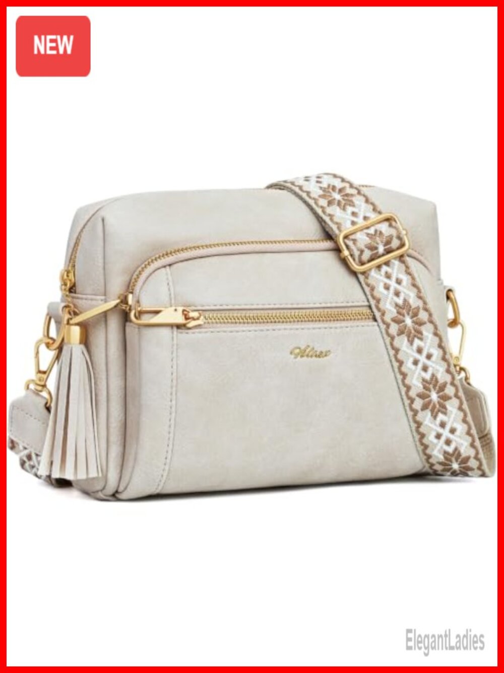 Vegan Leather Crossbody Bag Anti Theft Multi Compartment Purse